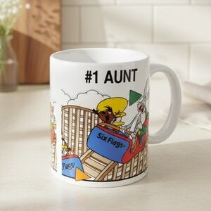 Vintage Souvenir Six Flags Mug Celebrating The #1 Aunt In Your Family